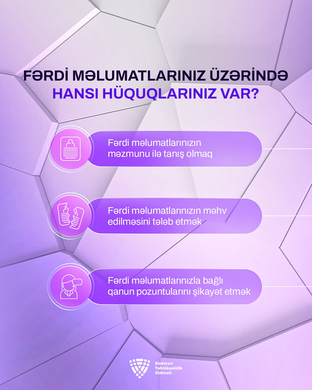 Fərdi məlumatlarınız üzərində hansı hüquqlarınız var?