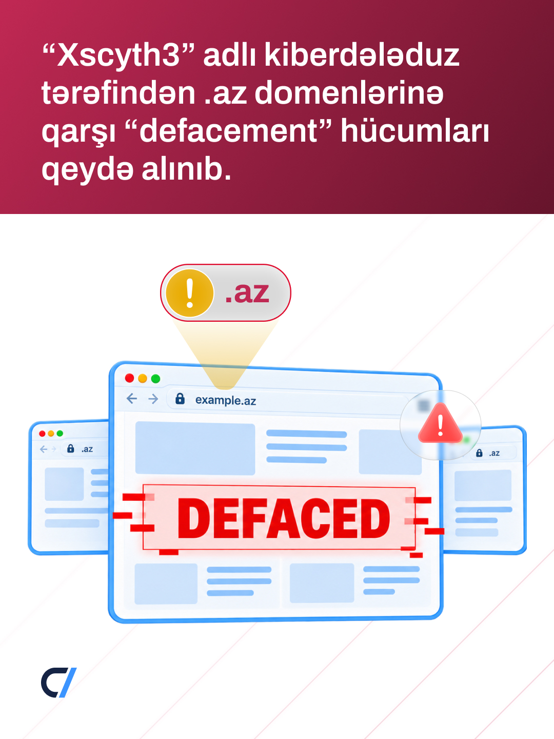 “Xscyth3” adlı kiberdələduz tərəfindən .az domenlərinə qarşı “defacement” hücumları qeydə alınıb.